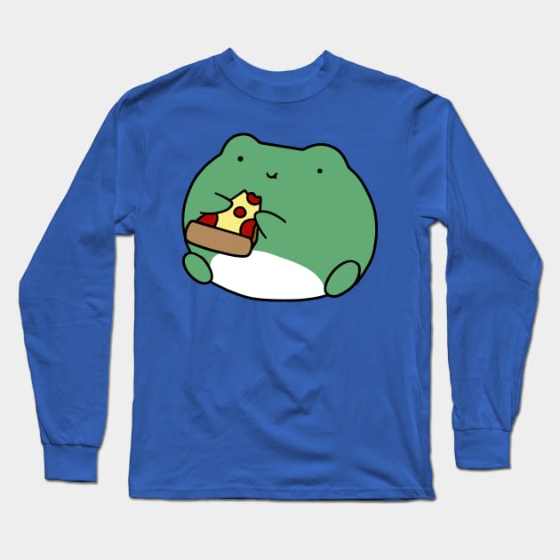 Frog Eating Pizza Long Sleeve T-Shirt by saradaboru